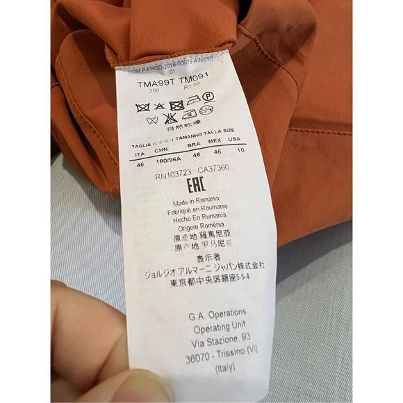 Armani Collezioni coral/orange classic carrier dress back zip size 10 - Picture 8 of 9